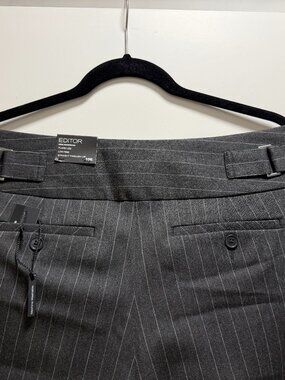 NWT Express Editor Gray Pinstripe Flare Pants Size 10R